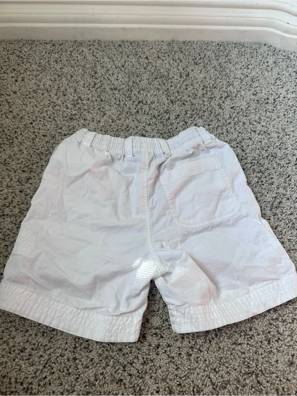 White Ralph Lauren Polo Style Swim Shorts with Navy Logo size 8